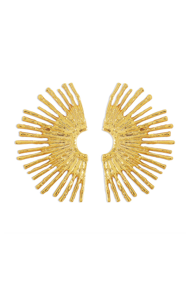 Pendientes de metal con borde ondulado