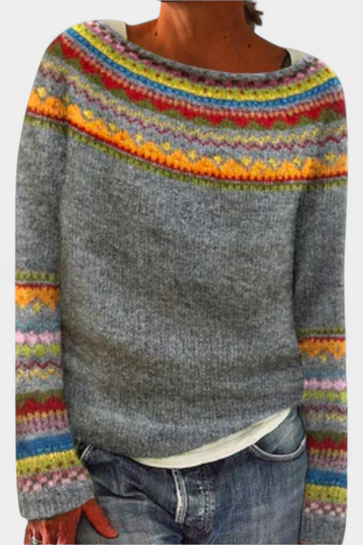 Jolessa Jersey de Punto con Estampado Nórdico