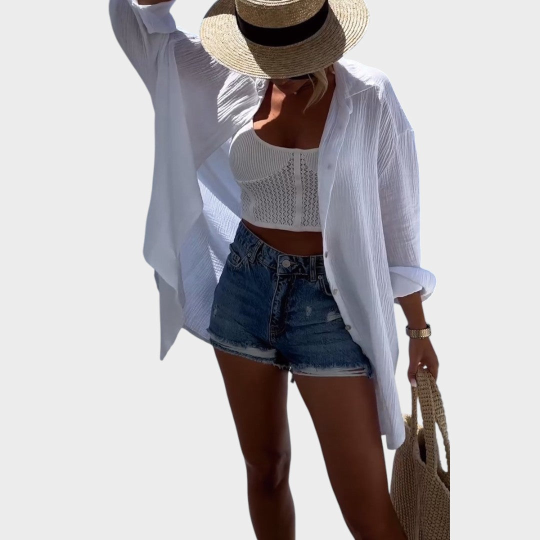 Selena | Camisa Bordada Con Detalles Brillantes